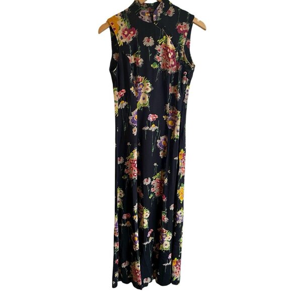 VINTAGE BETSEY JOHNSON FLORAL MIDI DRESS SZ 4 - Picture 1 of 6